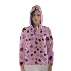 Donuts Pattern Hooded Wind Breaker (women) by Valentinaart