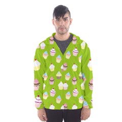 Cupcakes Pattern Hooded Wind Breaker (men) by Valentinaart