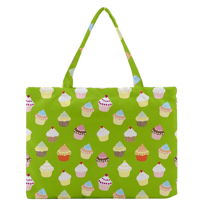 Cupcakes pattern Medium Zipper Tote Bag