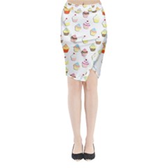 Cupcakes Pattern Midi Wrap Pencil Skirt by Valentinaart