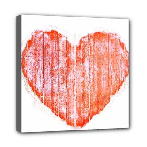 Pop Art Style Grunge Graphic Heart Mini Canvas 8  X 8  by dflcprints