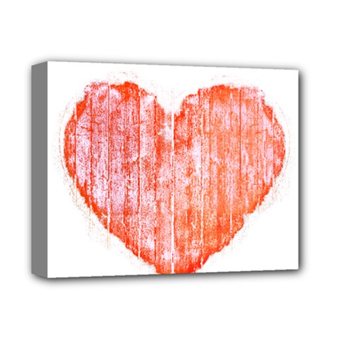 Pop Art Style Grunge Graphic Heart Deluxe Canvas 14  X 11  by dflcprints