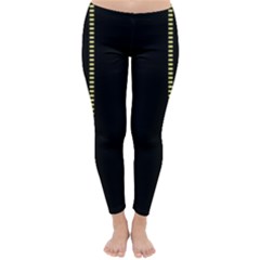 Yellow Space Stripes Classic Winter Leggings by NoctemClothing