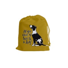 Dog Person Drawstring Pouches (medium) 