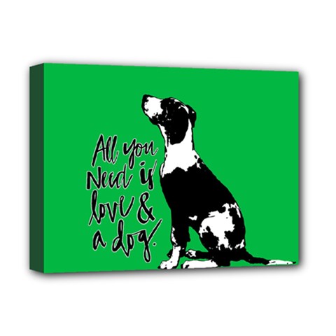 Dog Person Deluxe Canvas 16  X 12   by Valentinaart