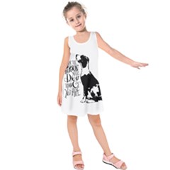 Dog Person Kids  Sleeveless Dress by Valentinaart