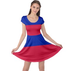 Civil Flag Of Haiti (without Coat Of Arms) Cap Sleeve Dresses by abbeyz71