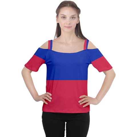 Civil Flag Of Haiti (without Coat Of Arms) Women s Cutout Shoulder Tee by abbeyz71