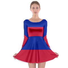 Civil Flag Of Haiti (without Coat Of Arms) Long Sleeve Skater Dress by abbeyz71