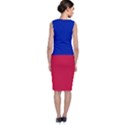 Civil Flag of Haiti (Without Coat of Arms) Sleeveless Velvet Midi Dress View2