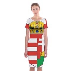  Medieval Coat Of Arms Of Hungary  Classic Short Sleeve Midi Dress by abbeyz71