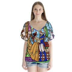 Happily Ever After 1   Beauty And The Beast Flutter Sleeve Top