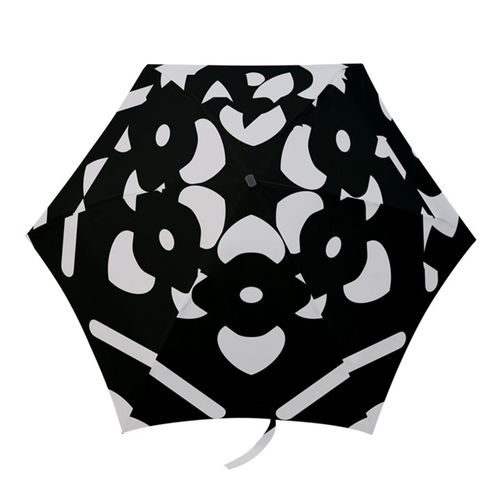 Black And White Pattern Background Mini Folding Umbrellas