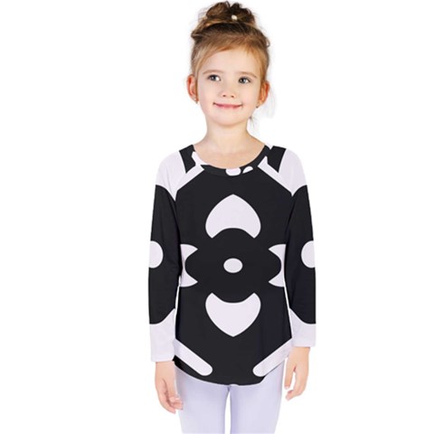 Black And White Pattern Background Kids  Long Sleeve Tee by Nexatart