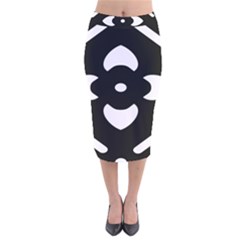 Black And White Pattern Background Velvet Midi Pencil Skirt by Nexatart