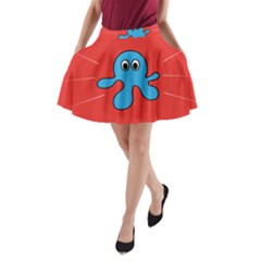 Creature Forms Funny Monster Comic A-line Pocket Skirt by Nexatart