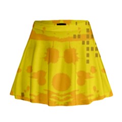 Texture Yellow Abstract Background Mini Flare Skirt by Nexatart