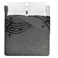 Music Clef Background Texture Duvet Cover Double Side (queen Size) by Nexatart