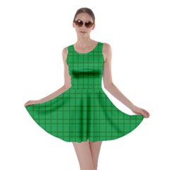 Pattern Green Background Lines Skater Dress