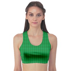 Pattern Green Background Lines Sports Bra