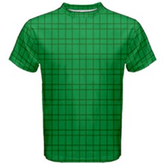 Pattern Green Background Lines Men s Cotton Tee