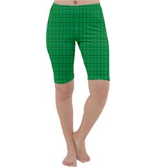 Pattern Green Background Lines Cropped Leggings 