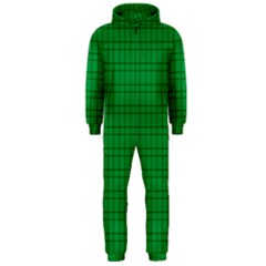 Pattern Green Background Lines Hooded Jumpsuit (Men) 