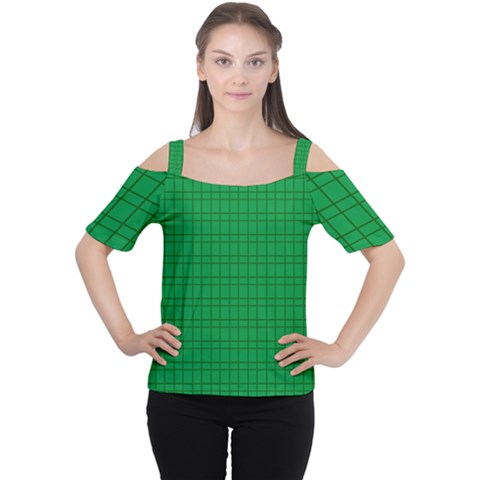 Pattern Green Background Lines Women s Cutout Shoulder Tee by Nexatart