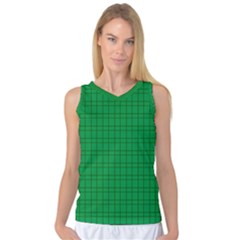 Pattern Green Background Lines Women s Basketball Tank Top