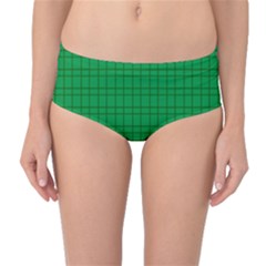 Pattern Green Background Lines Mid-Waist Bikini Bottoms