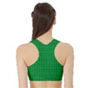 Pattern Green Background Lines Sports Bra with Border View2