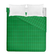 Pattern Green Background Lines Duvet Cover Double Side (Full/ Double Size)