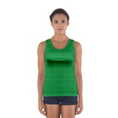 Pattern Green Background Lines Women s Sport Tank Top 