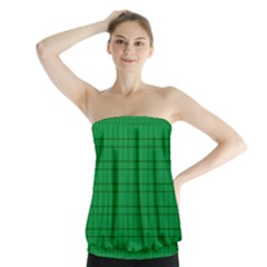 Pattern Green Background Lines Strapless Top