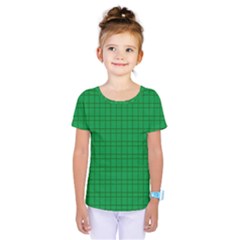 Pattern Green Background Lines Kids  One Piece Tee