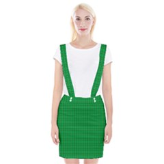 Pattern Green Background Lines Suspender Skirt