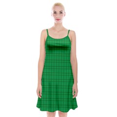 Pattern Green Background Lines Spaghetti Strap Velvet Dress