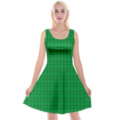 Pattern Green Background Lines Reversible Velvet Sleeveless Dress