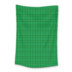 Pattern Green Background Lines Small Tapestry