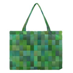 Green Blocks Pattern Backdrop Medium Tote Bag by Nexatart