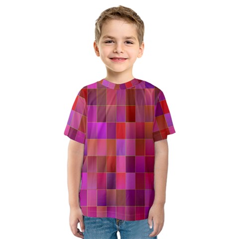 Shapes Abstract Pink Kids  Sport Mesh Tee by Nexatart