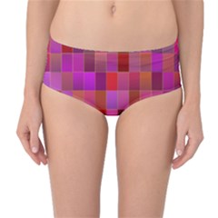 Shapes Abstract Pink Mid-waist Bikini Bottoms