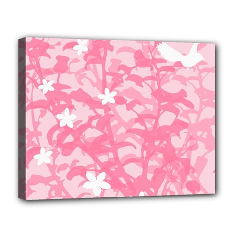 Plant Flowers Bird Spring Canvas 14  X 11  by Nexatart