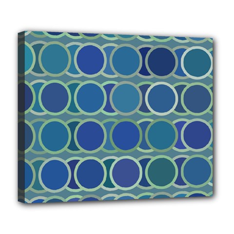 Circles Abstract Blue Pattern Deluxe Canvas 24  X 20   by Nexatart