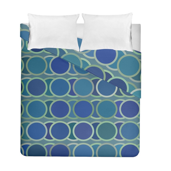 Circles Abstract Blue Pattern Duvet Cover Double Side (Full/ Double Size)