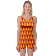 Simple Minimal Flame Background One Piece Boyleg Swimsuit by Nexatart