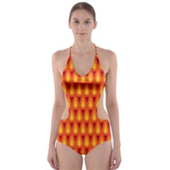 Simple Minimal Flame Background Cut-out One Piece Swimsuit by Nexatart