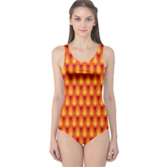 Simple Minimal Flame Background One Piece Swimsuit by Nexatart