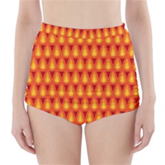 Simple Minimal Flame Background High-waisted Bikini Bottoms