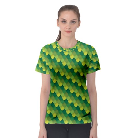 Dragon Scale Scales Pattern Women s Sport Mesh Tee by Nexatart